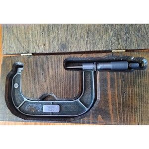 Vintage Lufkin No. 1844 3" - 4" Micrometer 1922 1926 Custom Box Made In The USA